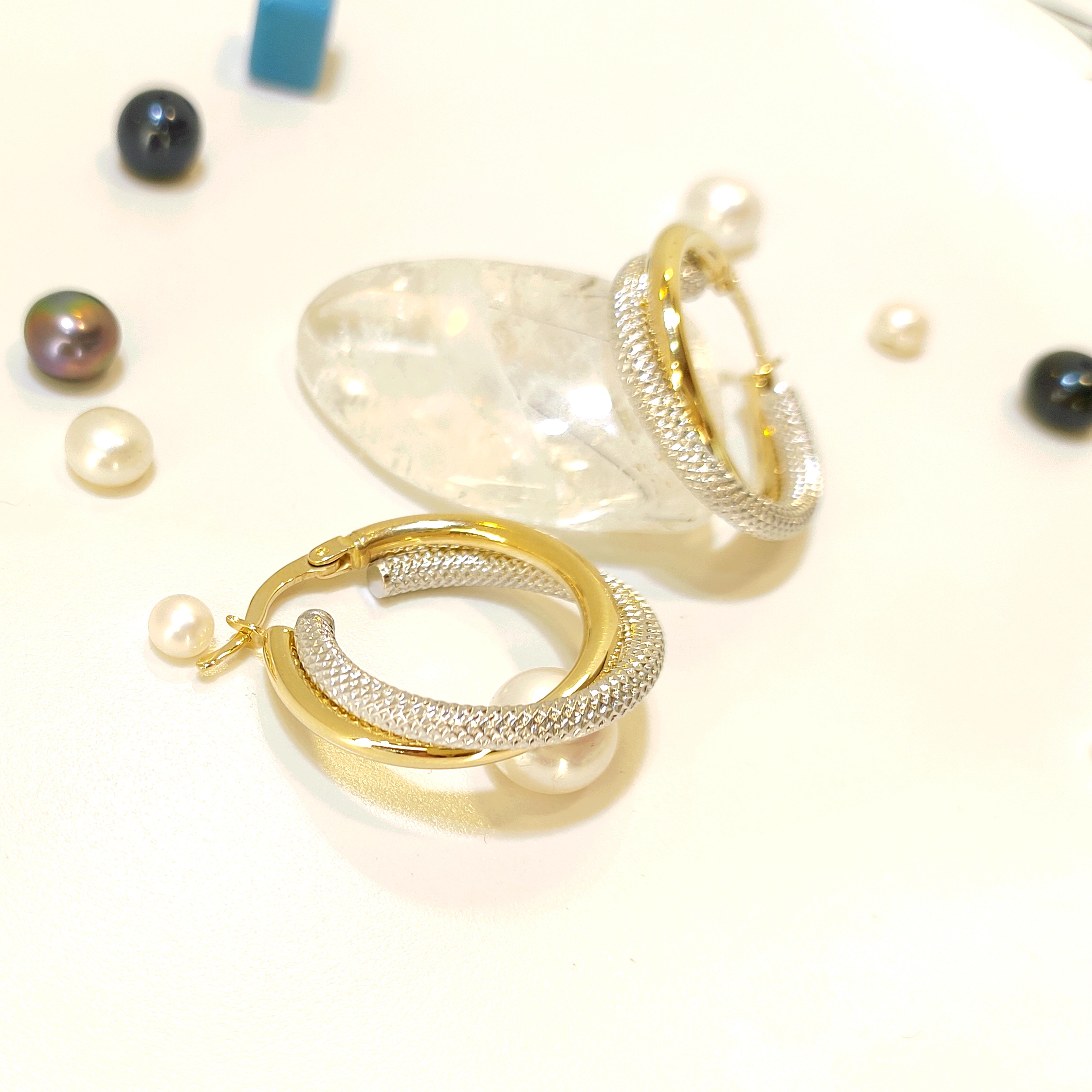 24mm İkili Burgu Halka Küpe 14 Ayar Altın 