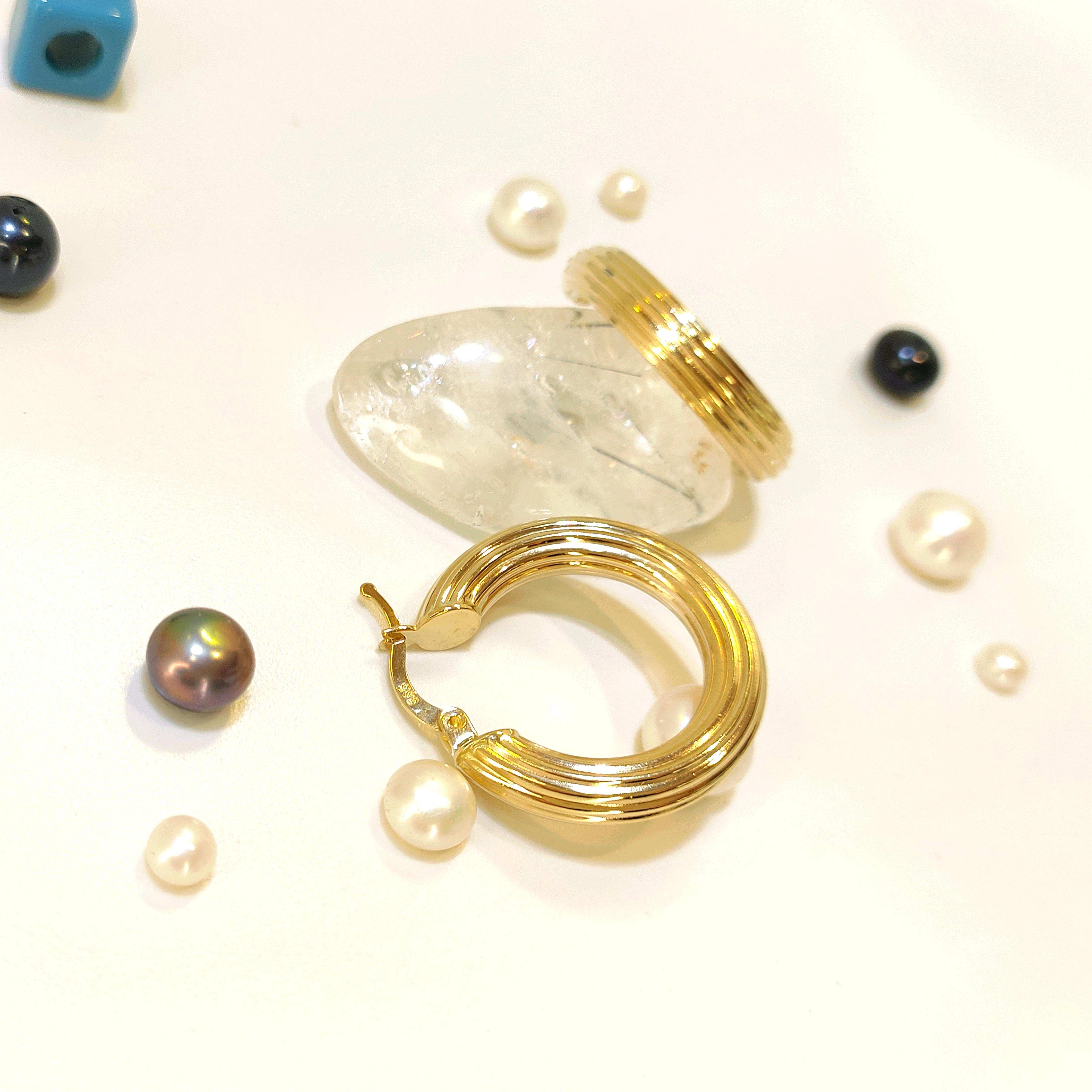 25mm Halka Küpe 14 Ayar Altın 