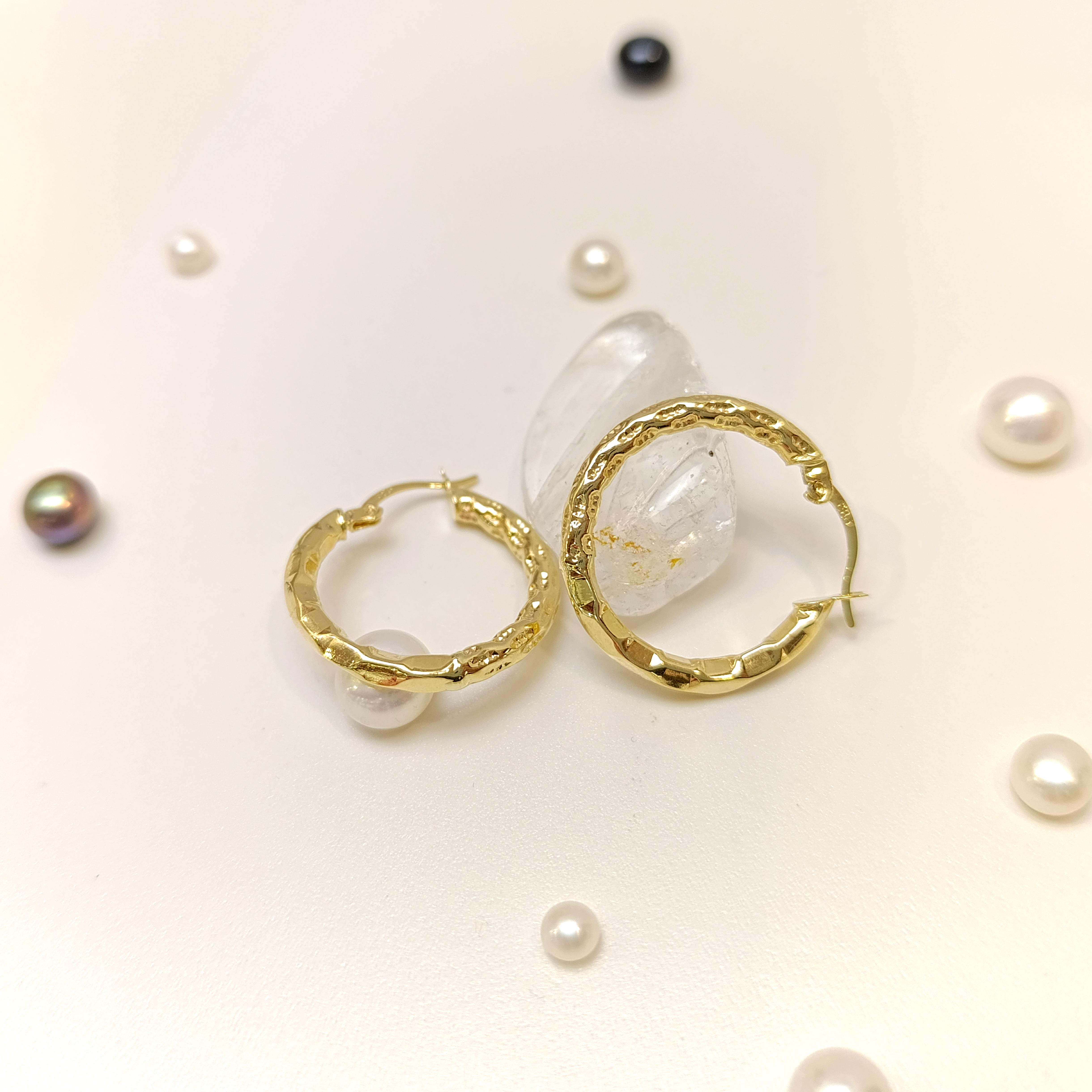 25mm Kalemli Halka Küpe 14 Ayar Altın HD VİDEOLU