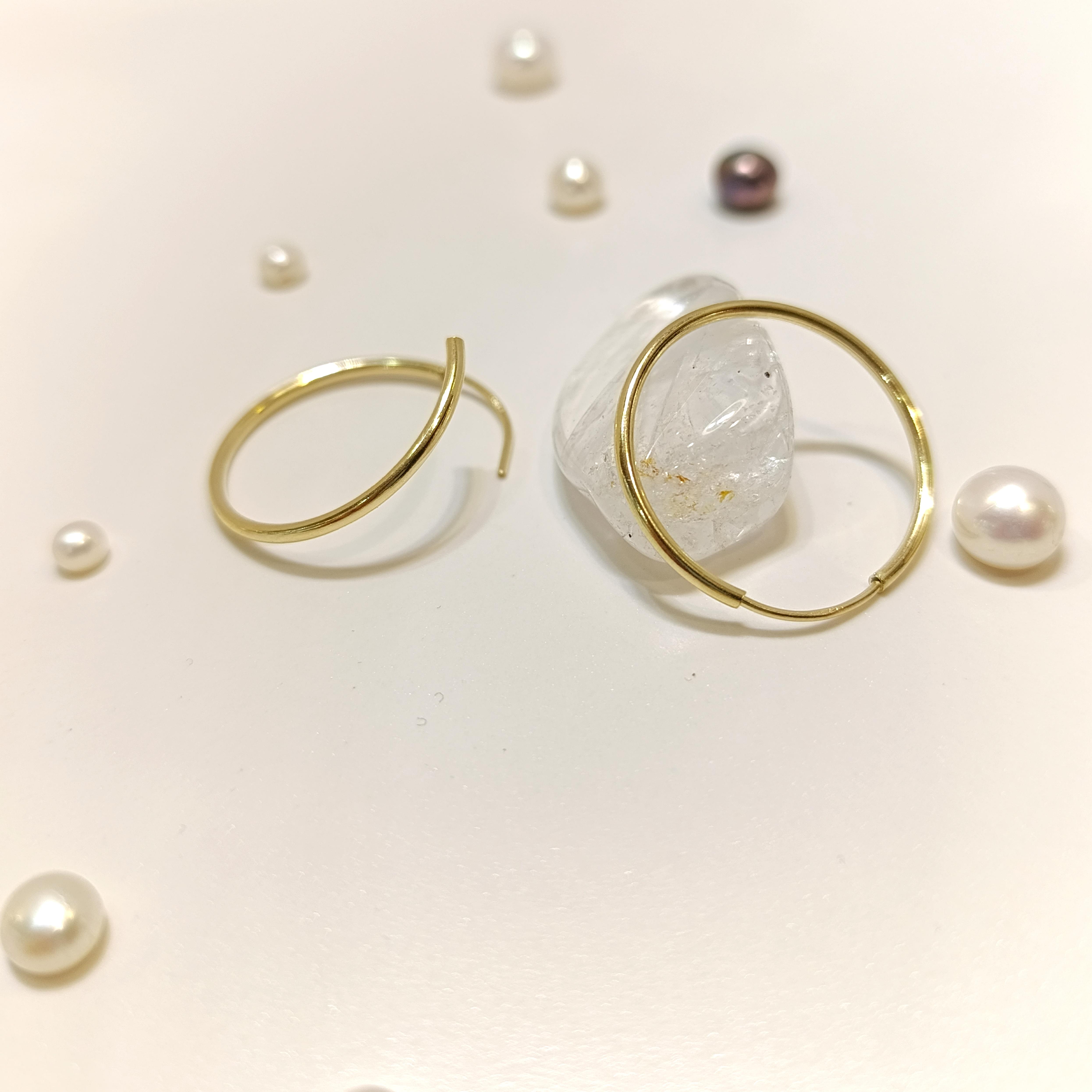 26mm Klasik İnce Halka Küpe 14 Ayar Altın HD VİDEOLU