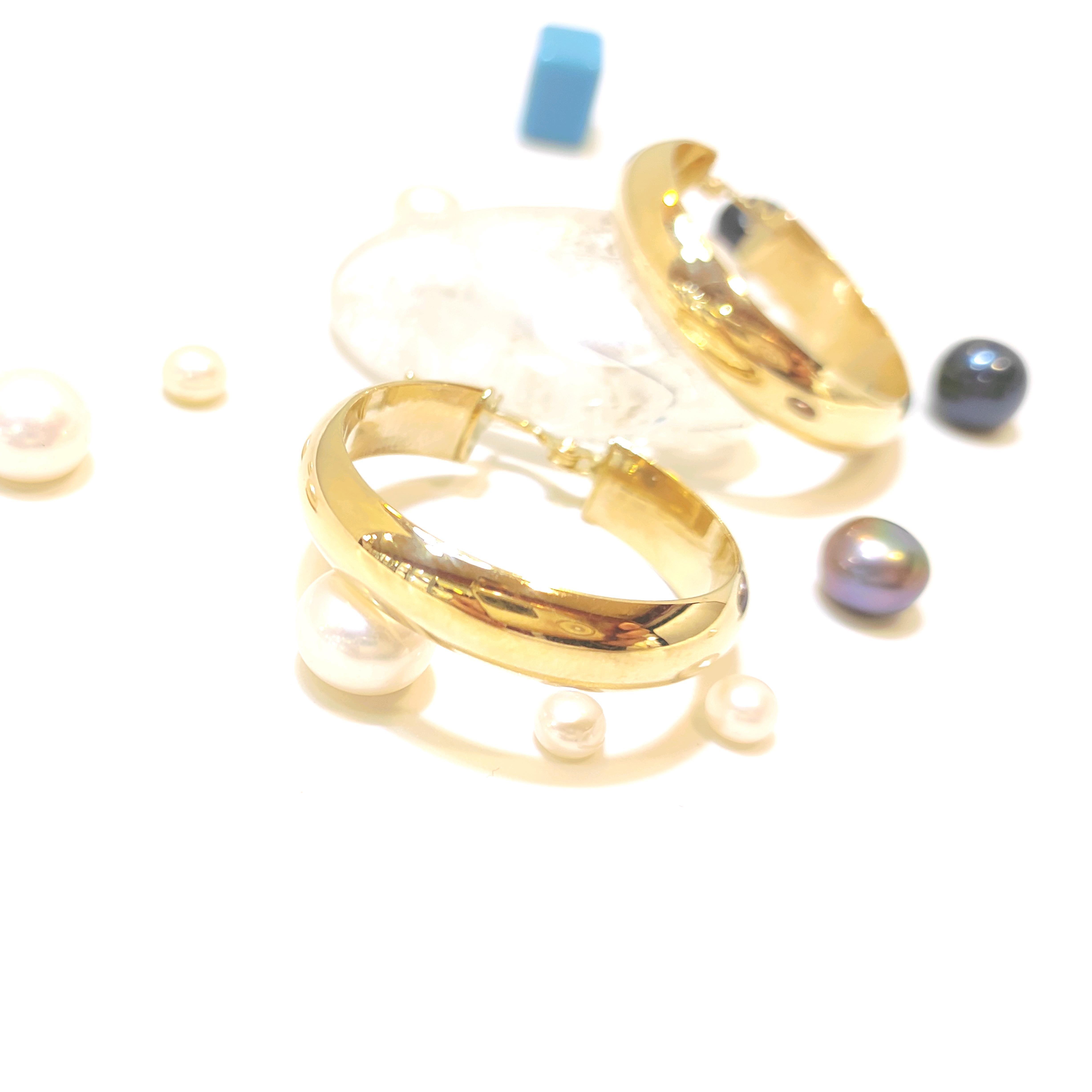 29mm Klasik Bombeli Halka Küpe 14 Ayar Altın HD VİDEOLU