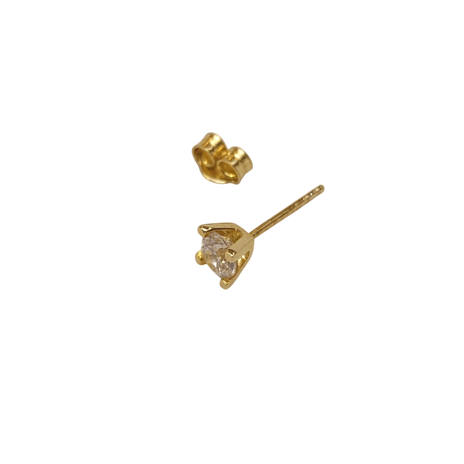 4.7mm TEKLİ Tek Taş Vidalı Küpe 14 Ayar Altın HD VİDEOLU