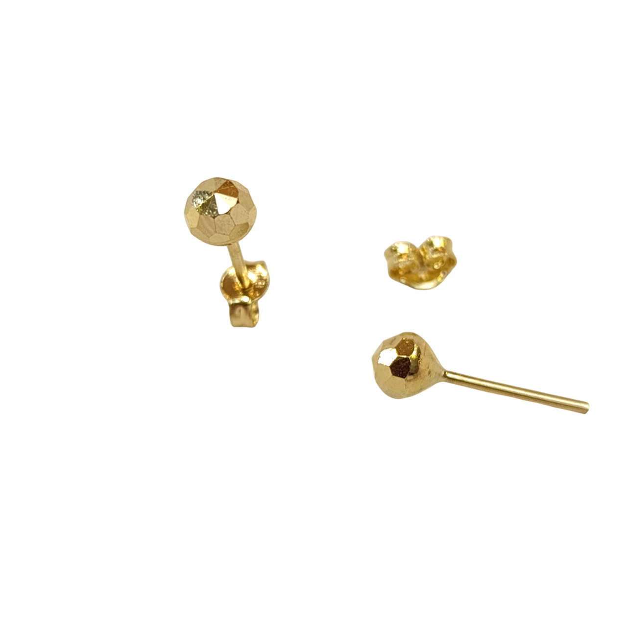 5mm Elmas Kesimli Top Küpe 14 Ayar Altın HD VİDEOLU