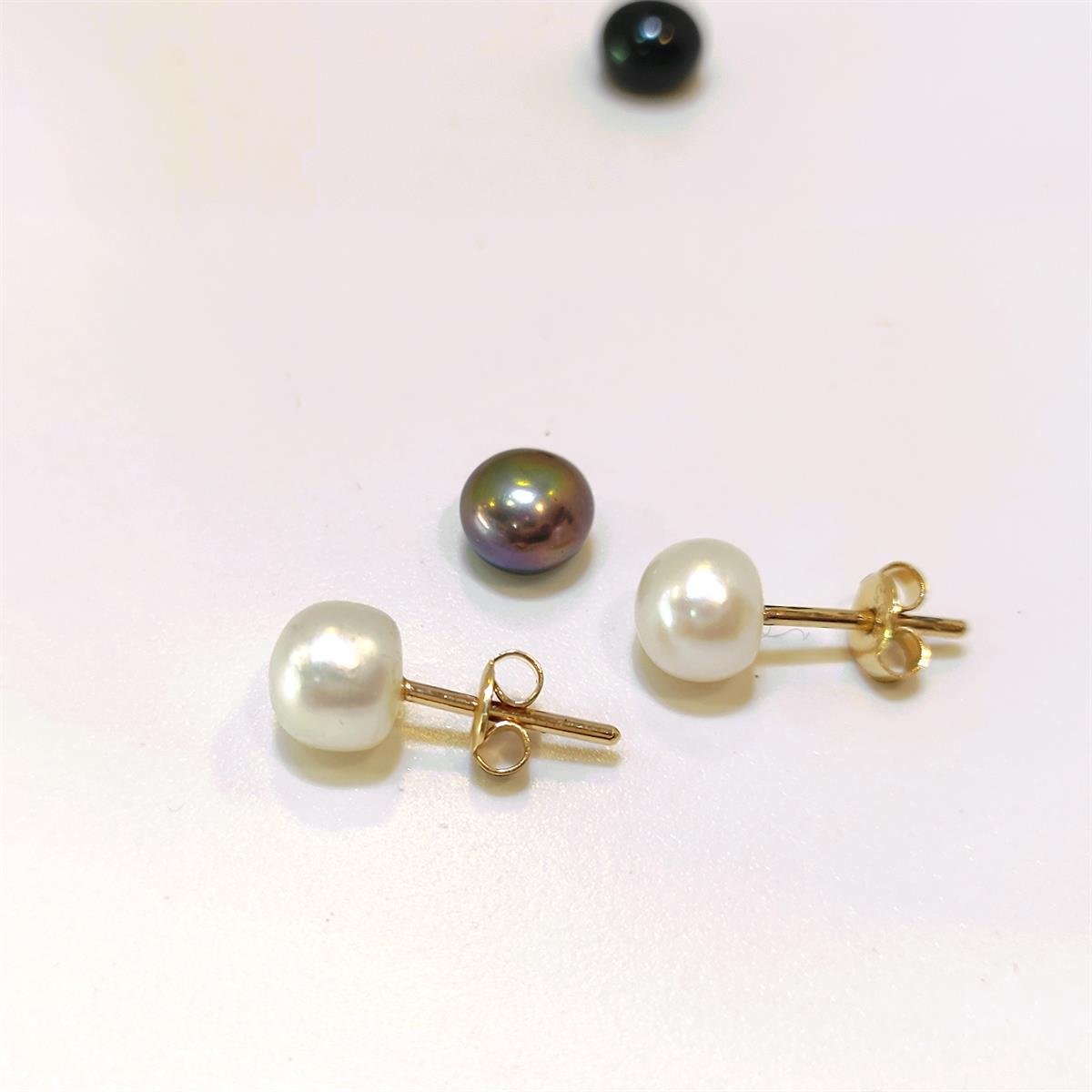 7.5mm İnci Top Küpe 14 Ayar Altın HD VİDEOLU