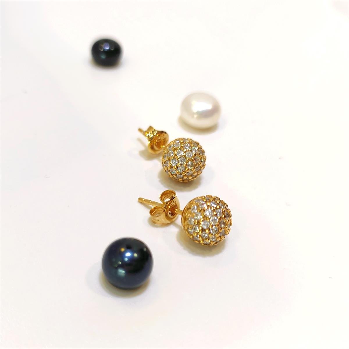 8mm TaşlıTop Küpe 14 Ayar Altın HD VİDEOLU