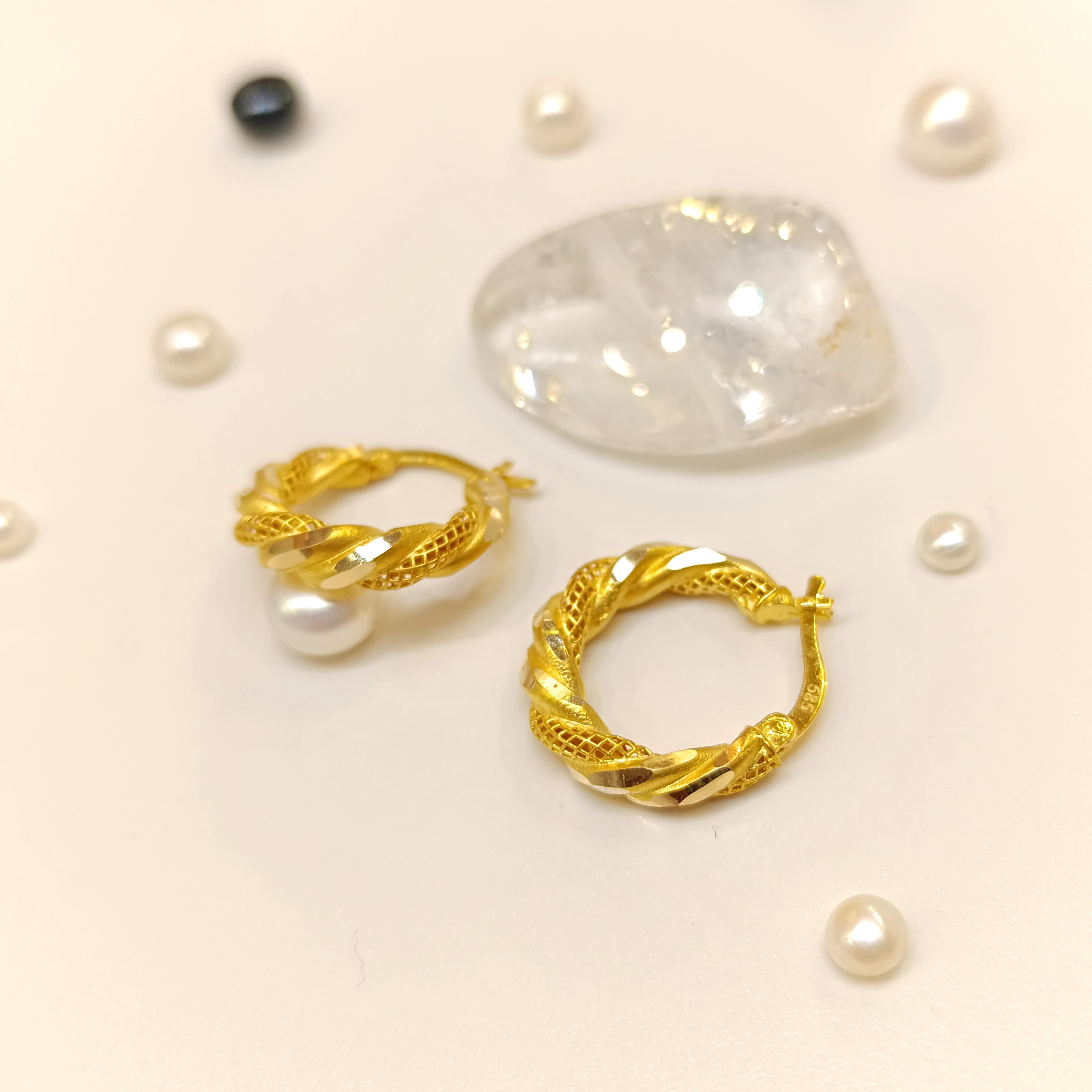 Burma Halka Küpe 14 Ayar Altın HD VİDEOLU