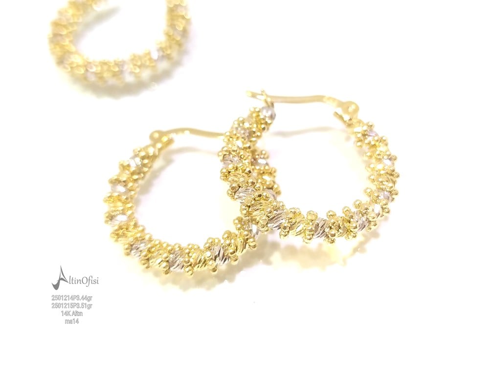 Dorika Toplu Halka Küpe  14 Ayar Altın