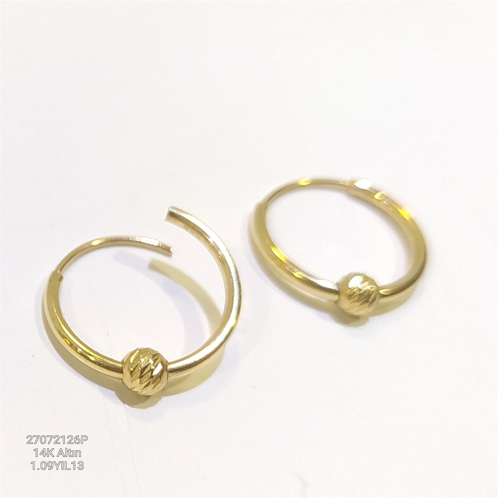 Dorika Toplu Halka Küpe 14 Ayar Altın