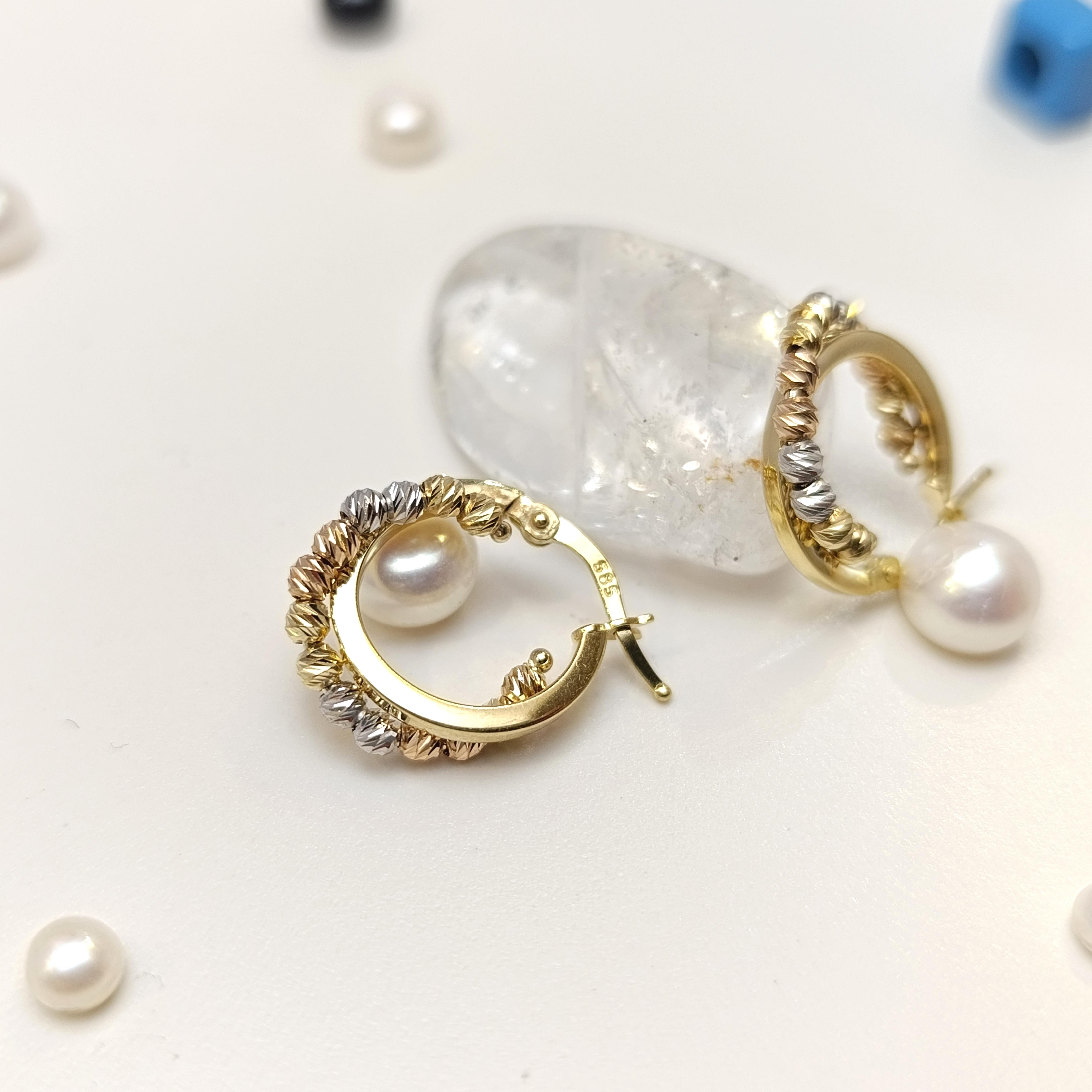 Dorika Toplu İkili Halka Küpe 14 Ayar Altın HD VİDEOLU