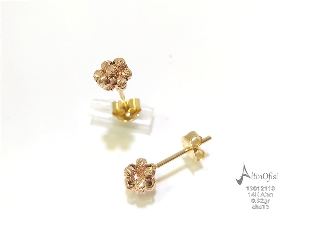 Dorika Toplu Küpe  14 Ayar Altın