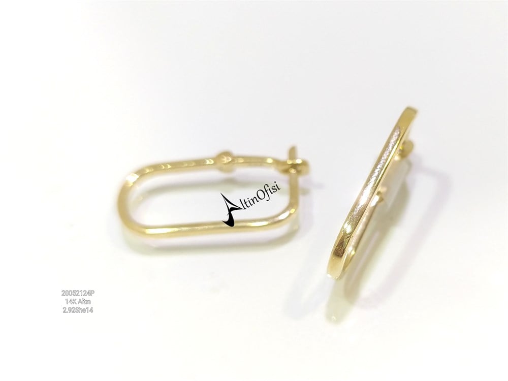 Düz Halka Küpe 14 Ayar Altın