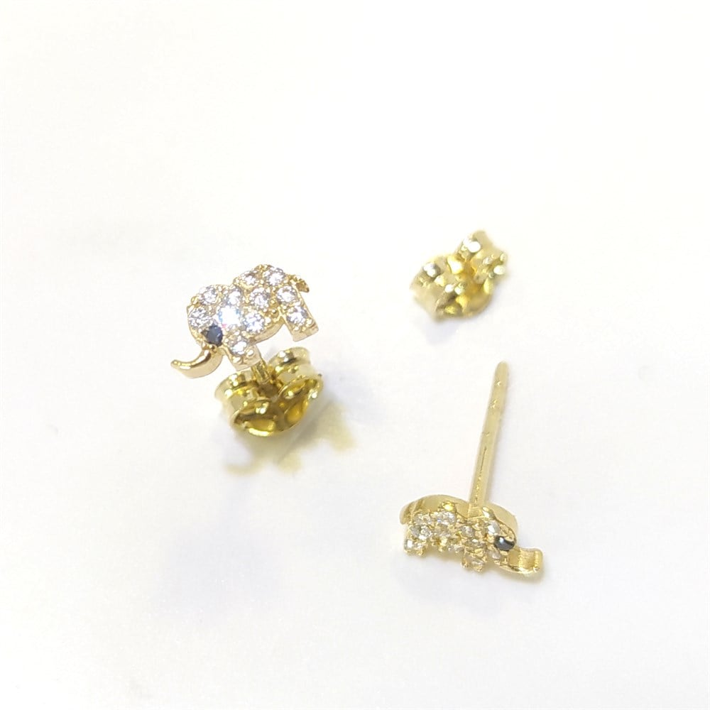 Fil Küpe 14 Ayar Altın