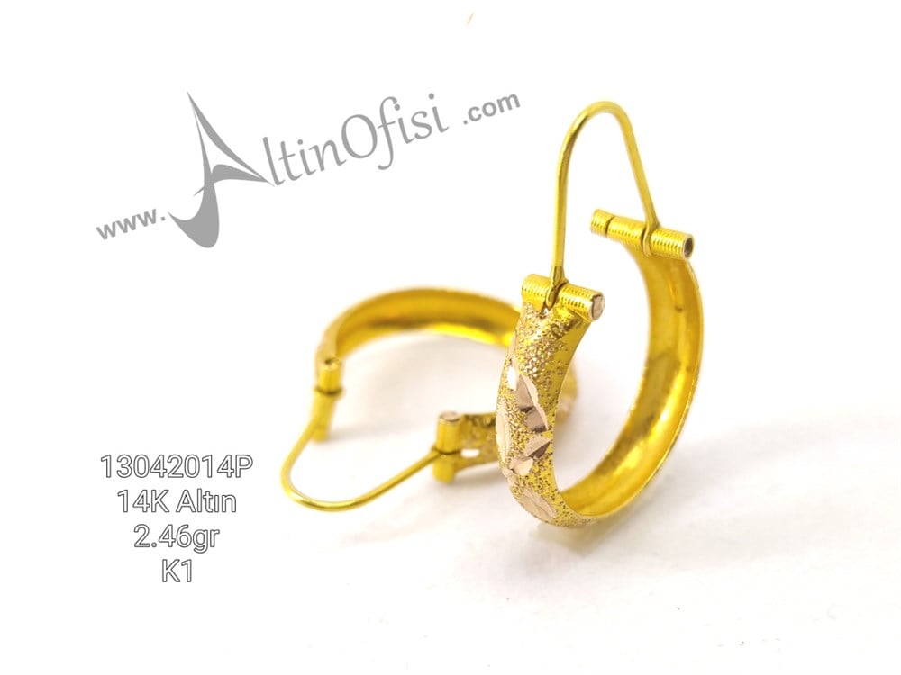 Halka Küpe 14 Ayar Altın