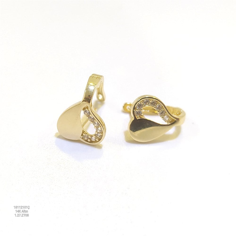 Kalp  Küpe 14 Ayar Altın