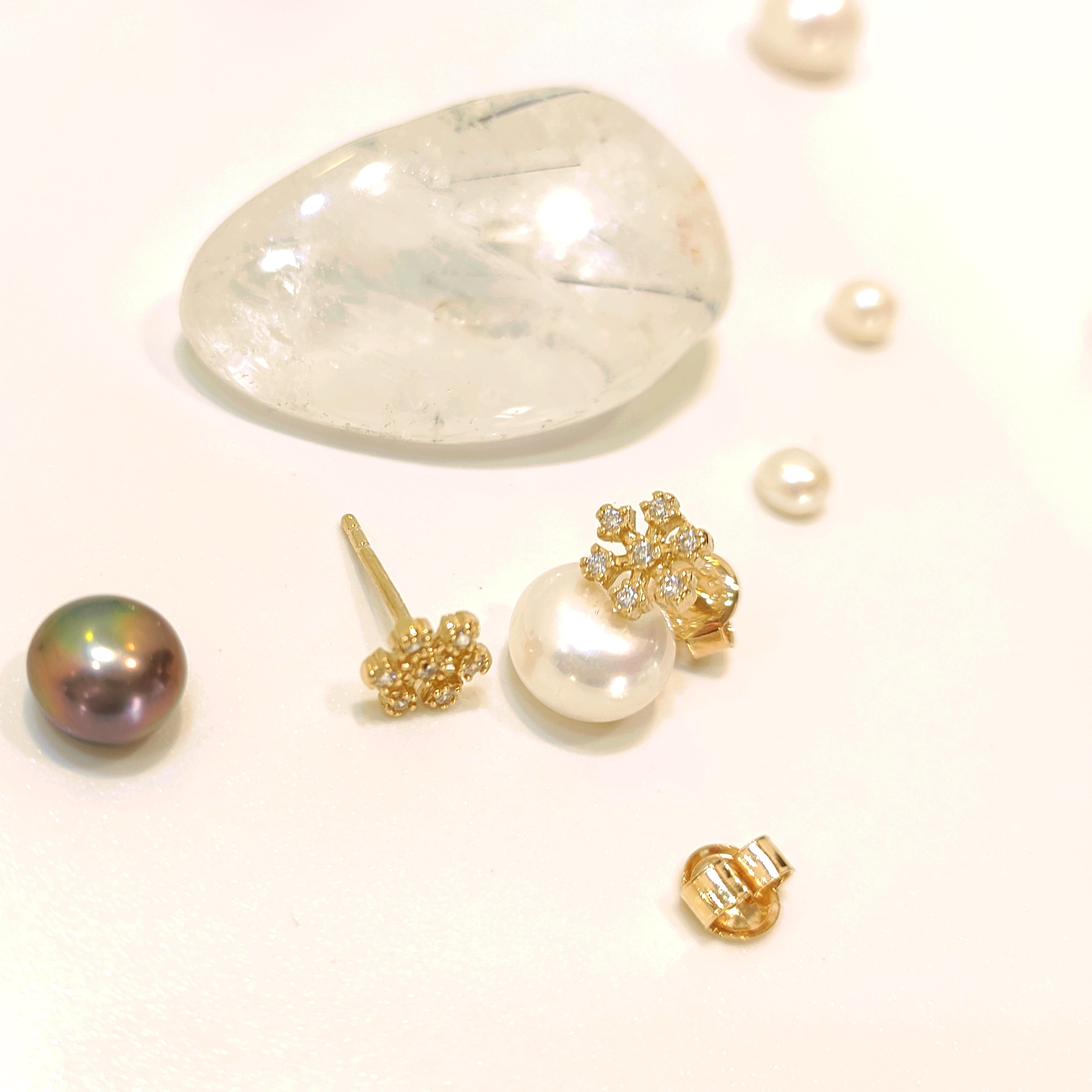 Kar Tanesi Vidalı Küpe 14 Ayar Altın 