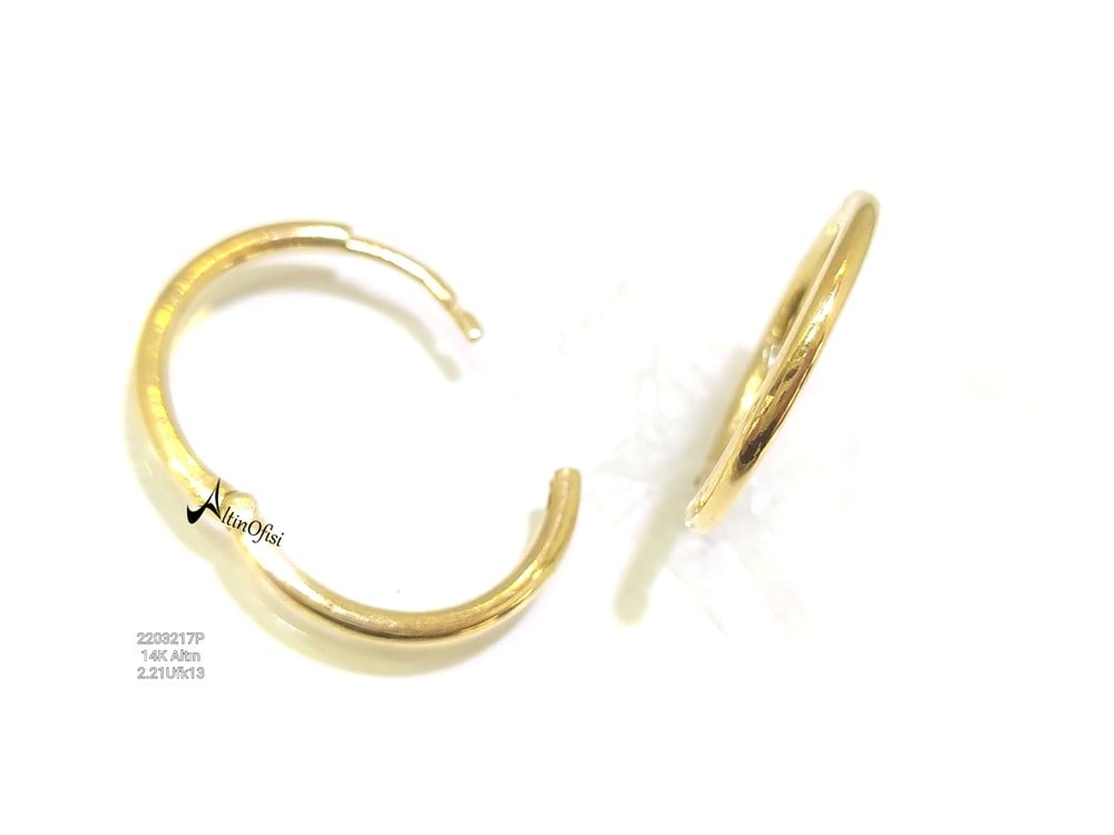 Klasik Halka Küpe 14 Ayar Altın