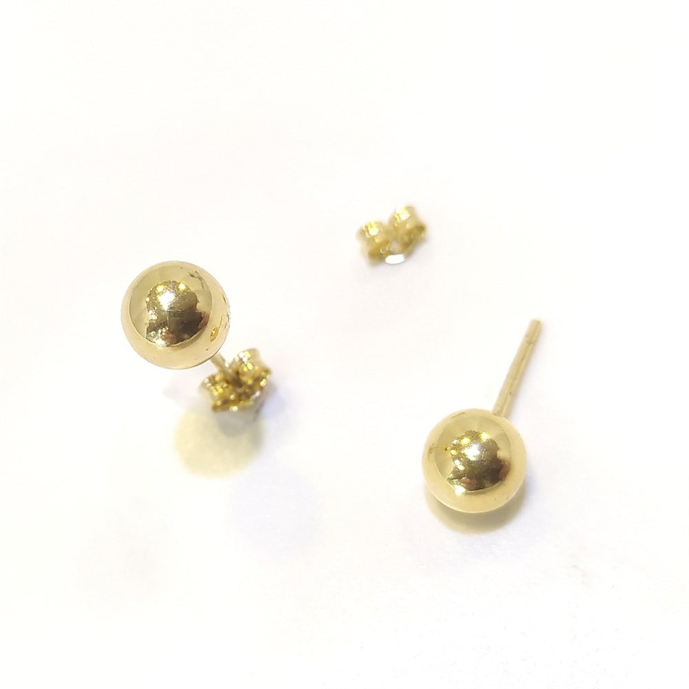 Klasik Top Vidalı Küpe 14 Ayar Altın