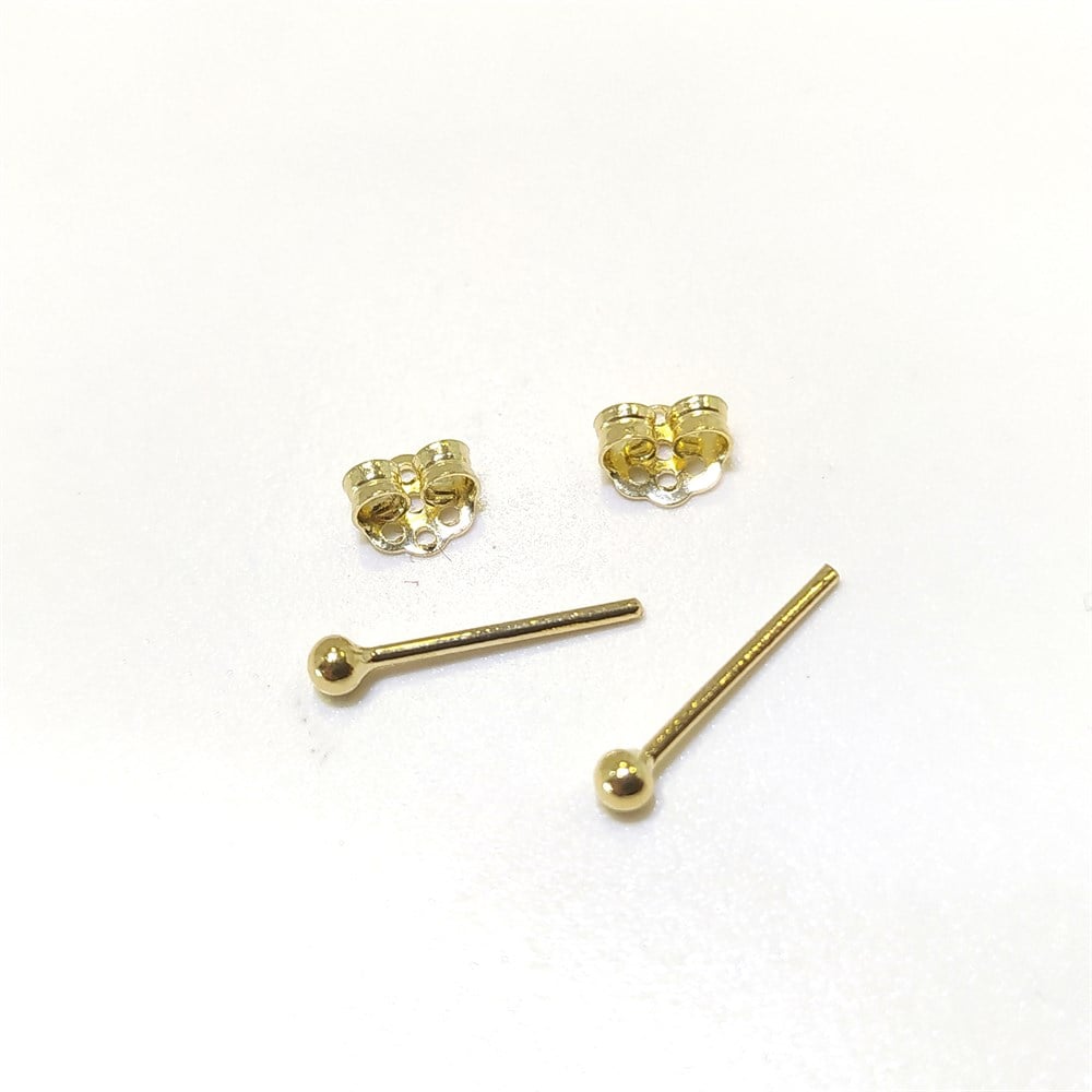 Nokta Top Vidalı Küpe 14 Ayar Altın