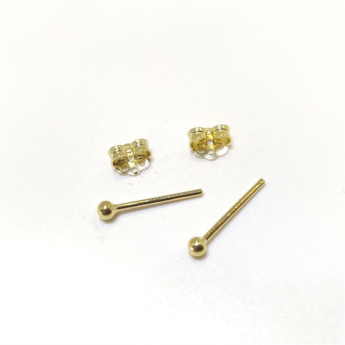 Nokta Top Vidalı Küpe 14 Ayar Altın