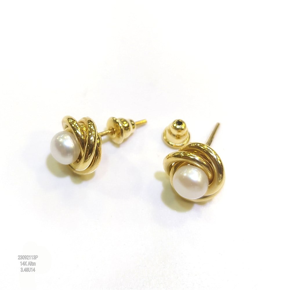 Olimpiyat İnci Küpe 14 Ayar Altın