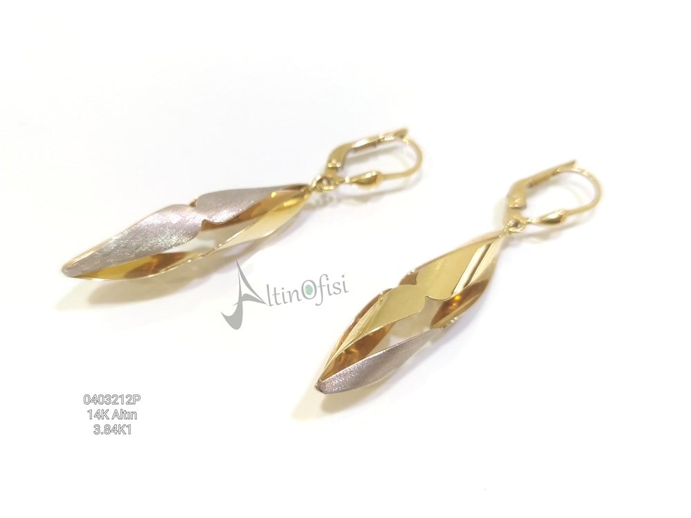 Salanan Mekik Küpe  14 Ayar Altın