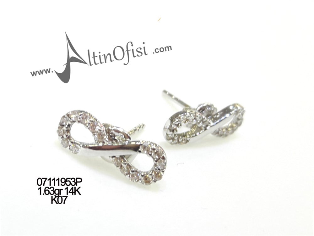 Sonsuzluk Küpe 14 Ayar Altın