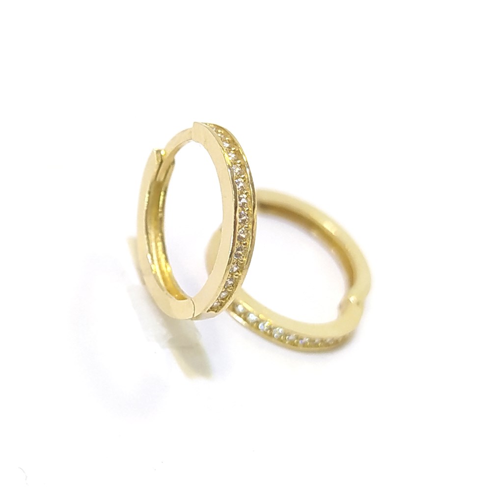 Su Yolu Halka Küpe 14 Ayar Altın