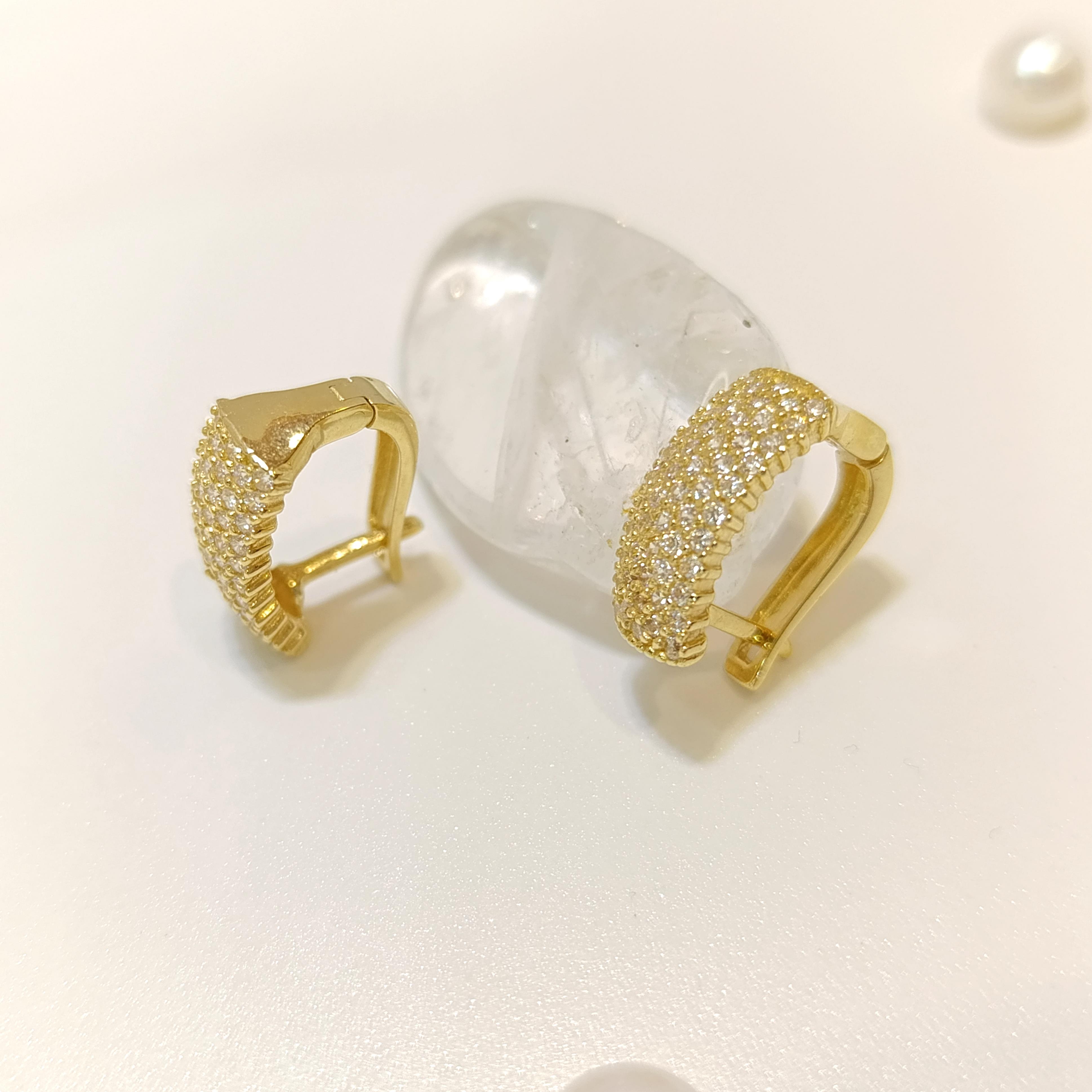 Taşlı Küpe 14 Ayar Altın HD VİDEOLU