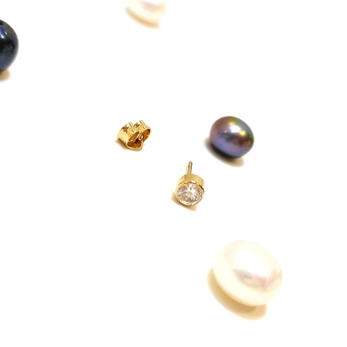 TEK 1 adet Tek Taş Vidalı Küpe 14 Ayar Altın HD VİDEOLU