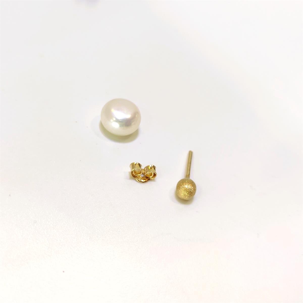 TEK KÜPE Vidalı Kumlu Top Küpe 14 Ayar Altın HD VİDEOLU