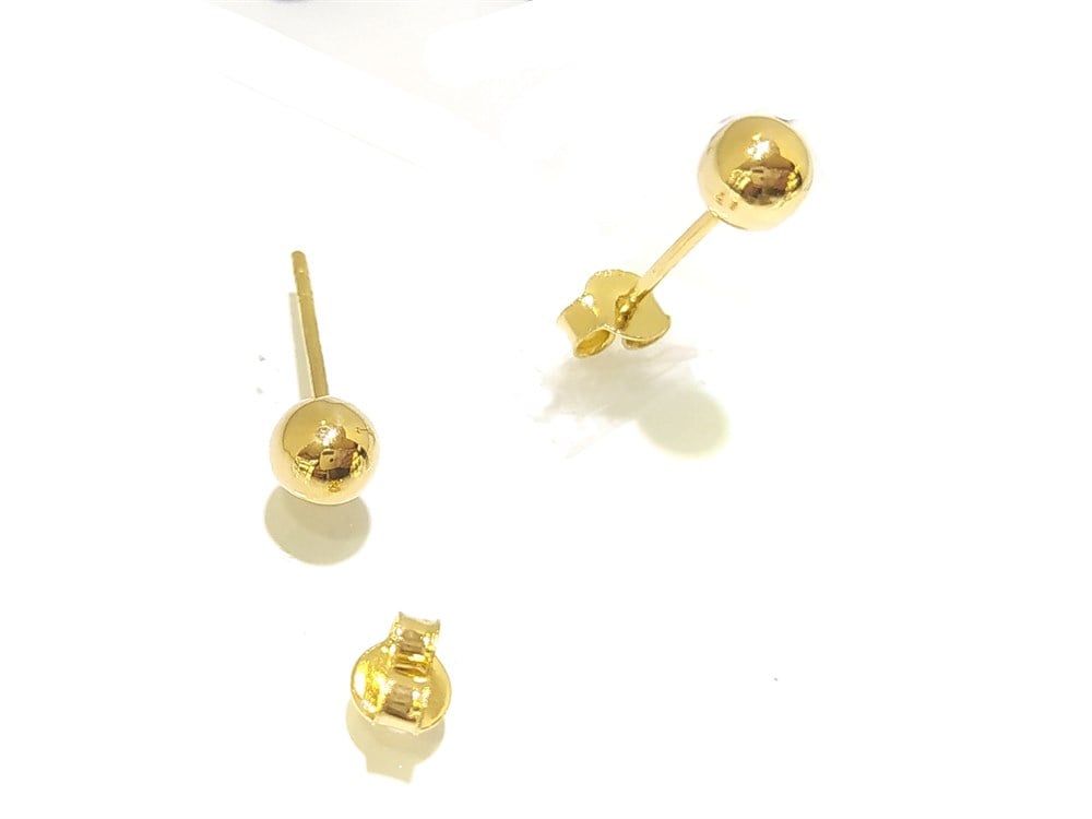 Top Küpe  14 Ayar Altın