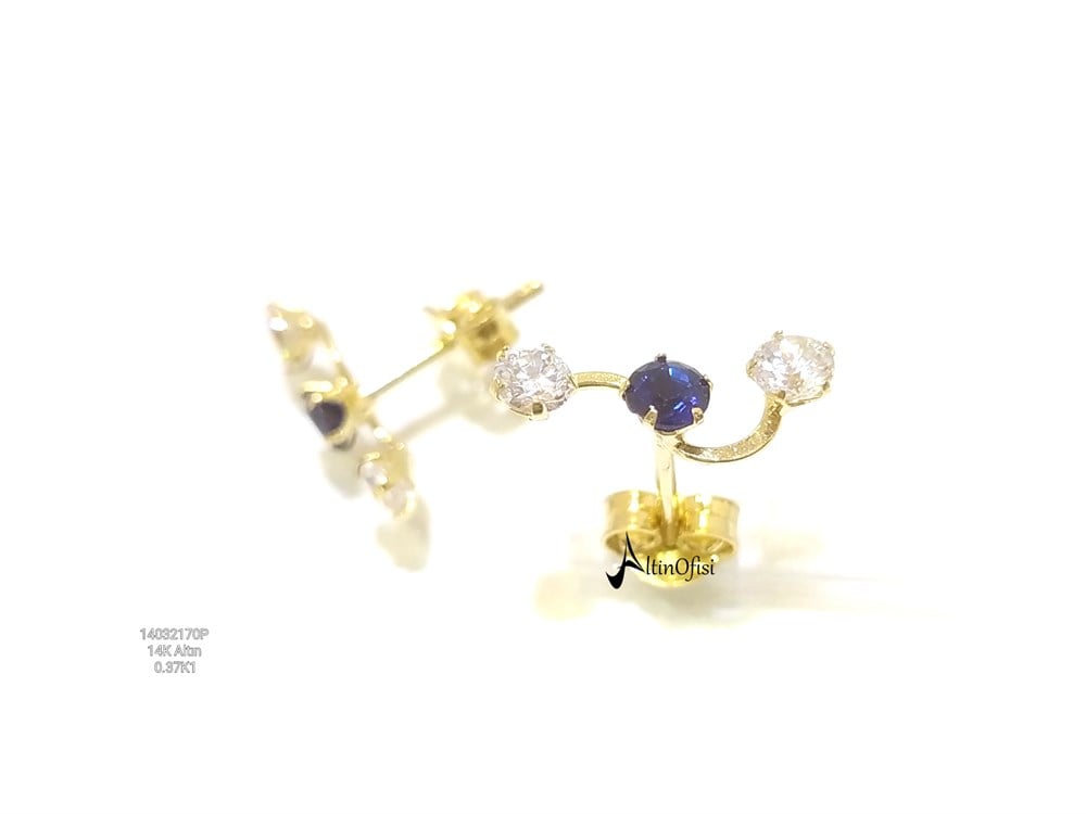 Tria Vidalı  Küpe  14 Ayar Altın