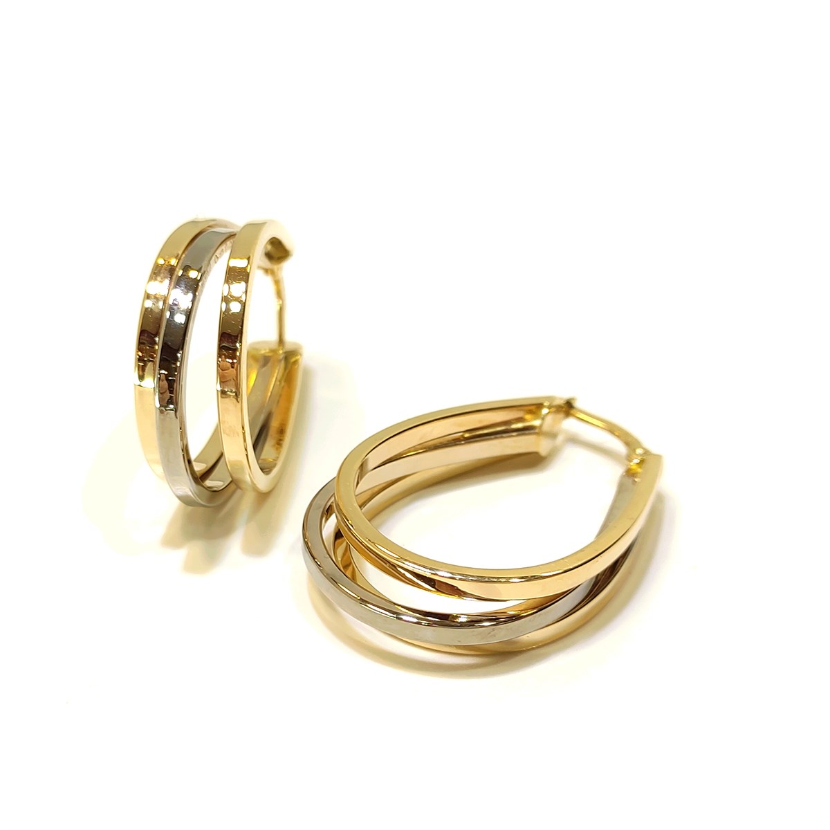 Üçlü Halka Küpe 14 Ayar Altın 4K VİDEO