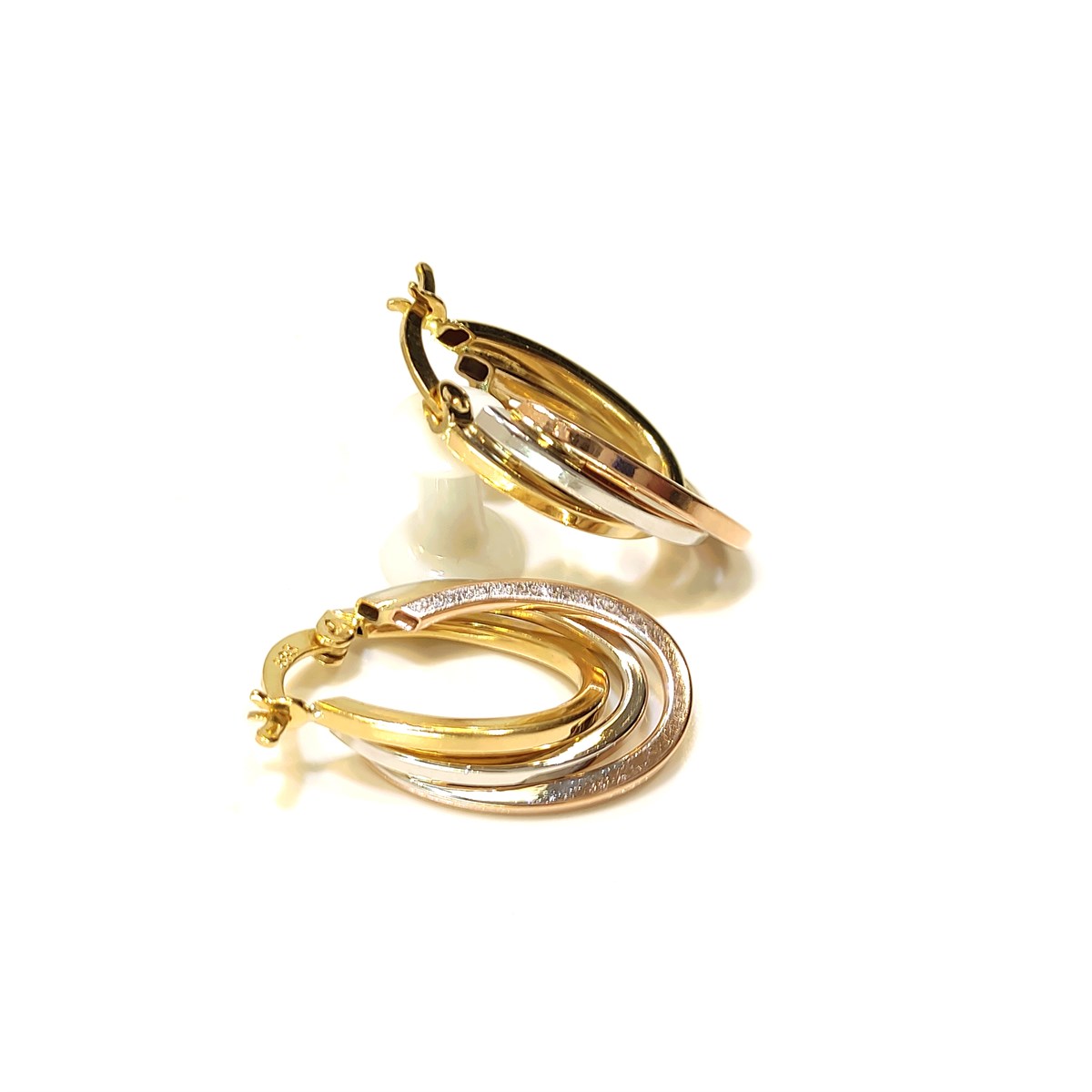 Üçlü Halka Küpe 14 Ayar Altın 4K VİDEO