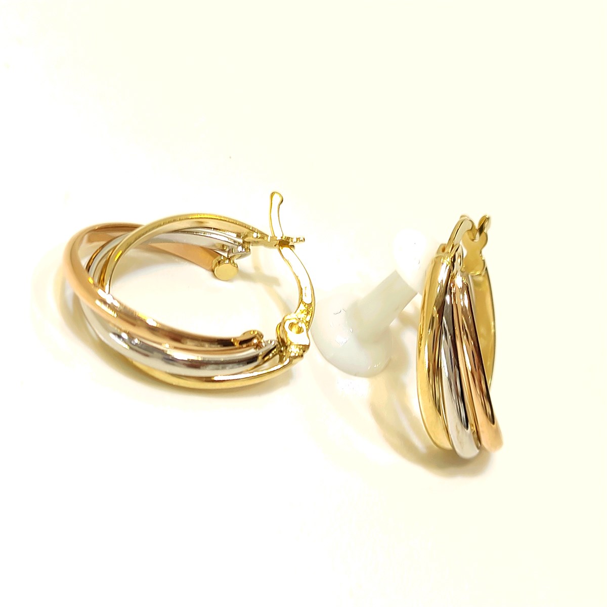 Üçlü Halka Küpe 14 Ayar Altın 4K VİDEOLU