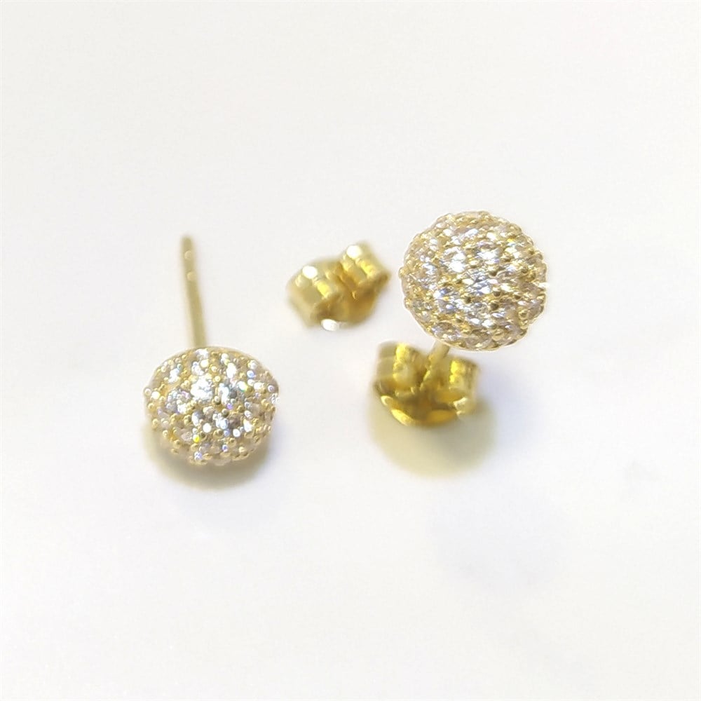 Vidalı Top Küpe 14 Ayar Altın