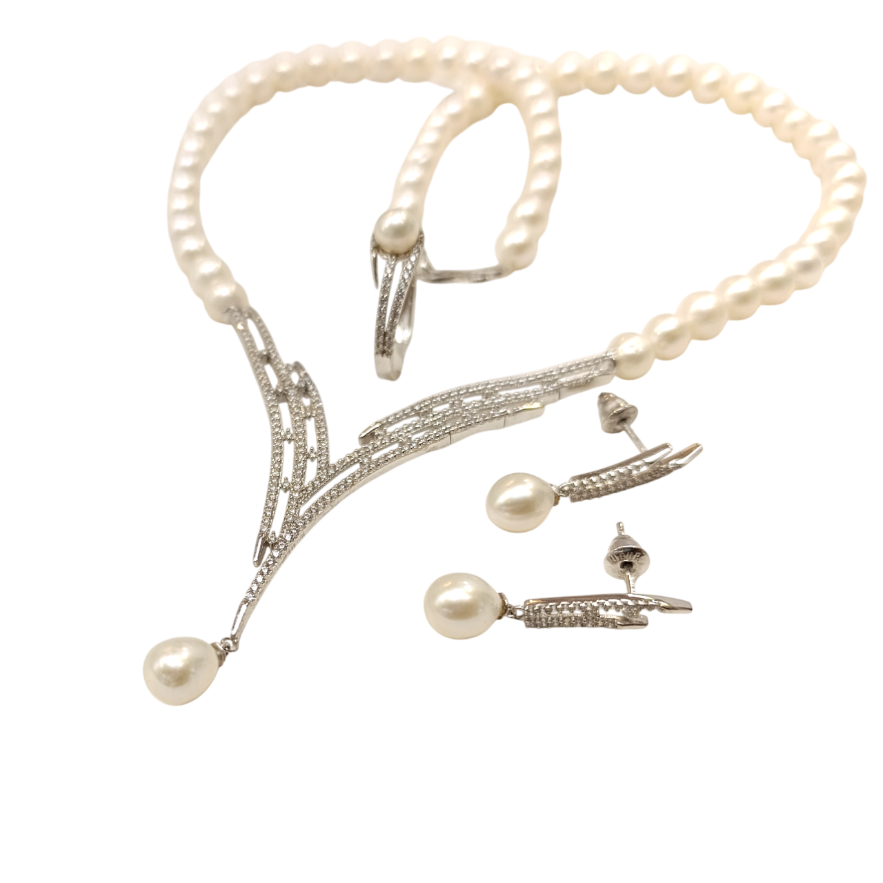 Gerçek İnci Taşlı Set Takım 14 Ayar Altın HD VİDEOLU