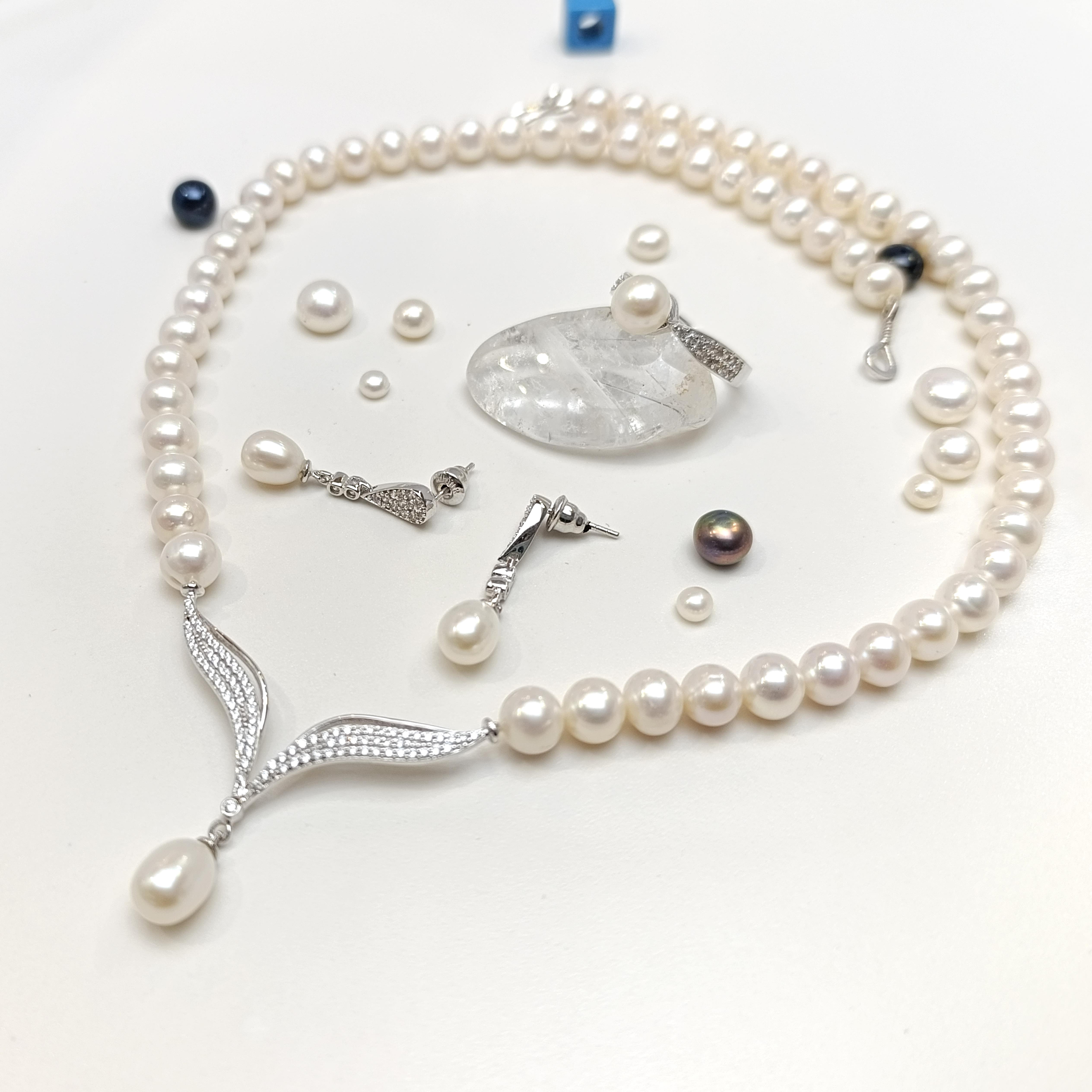 Gerçek İnci Taşlı Set Takım 14 Ayar Altın HD VİDEOLU