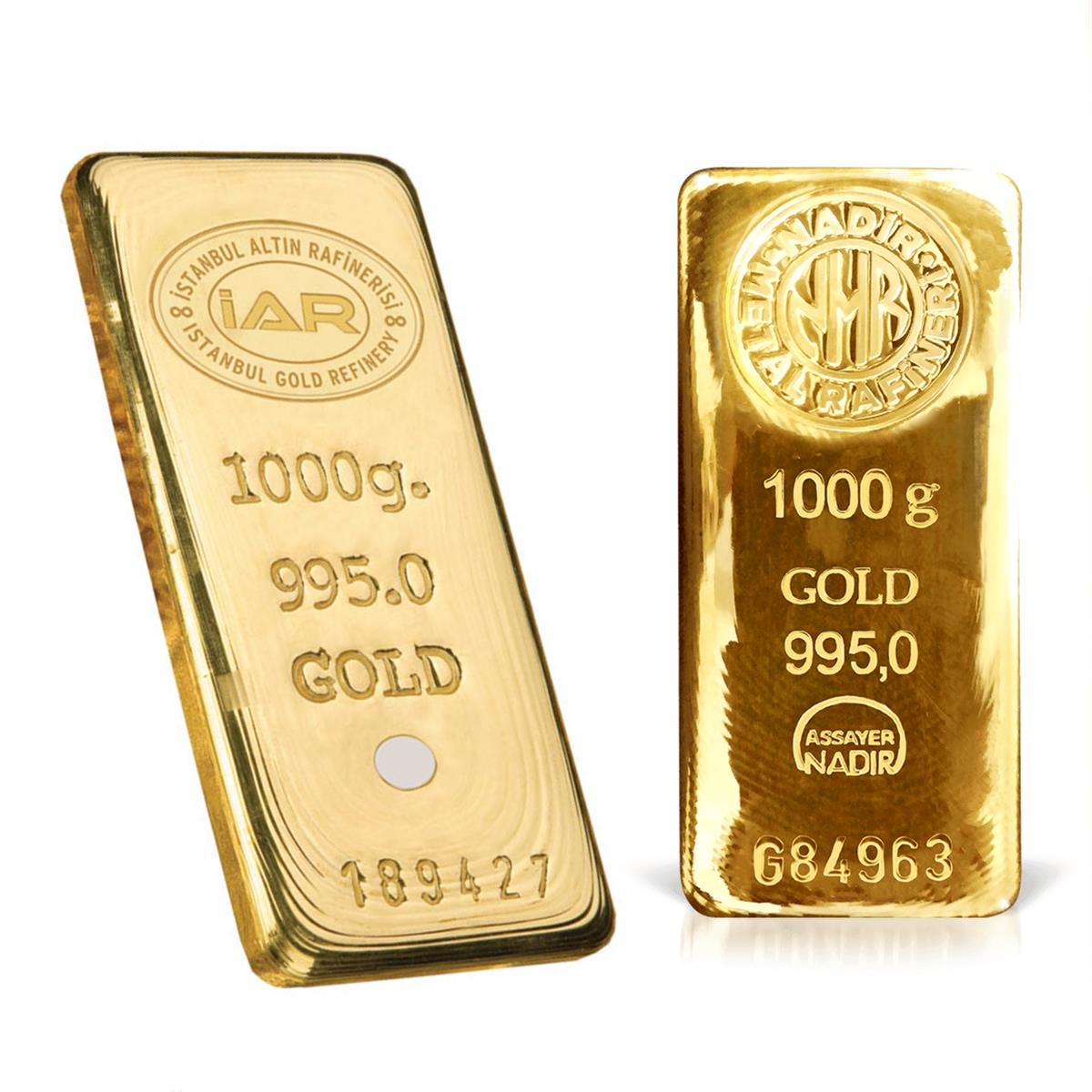 1000 Gram (1 Kilogram) 24 Ayar Külçe Altın 0,995 Milyem