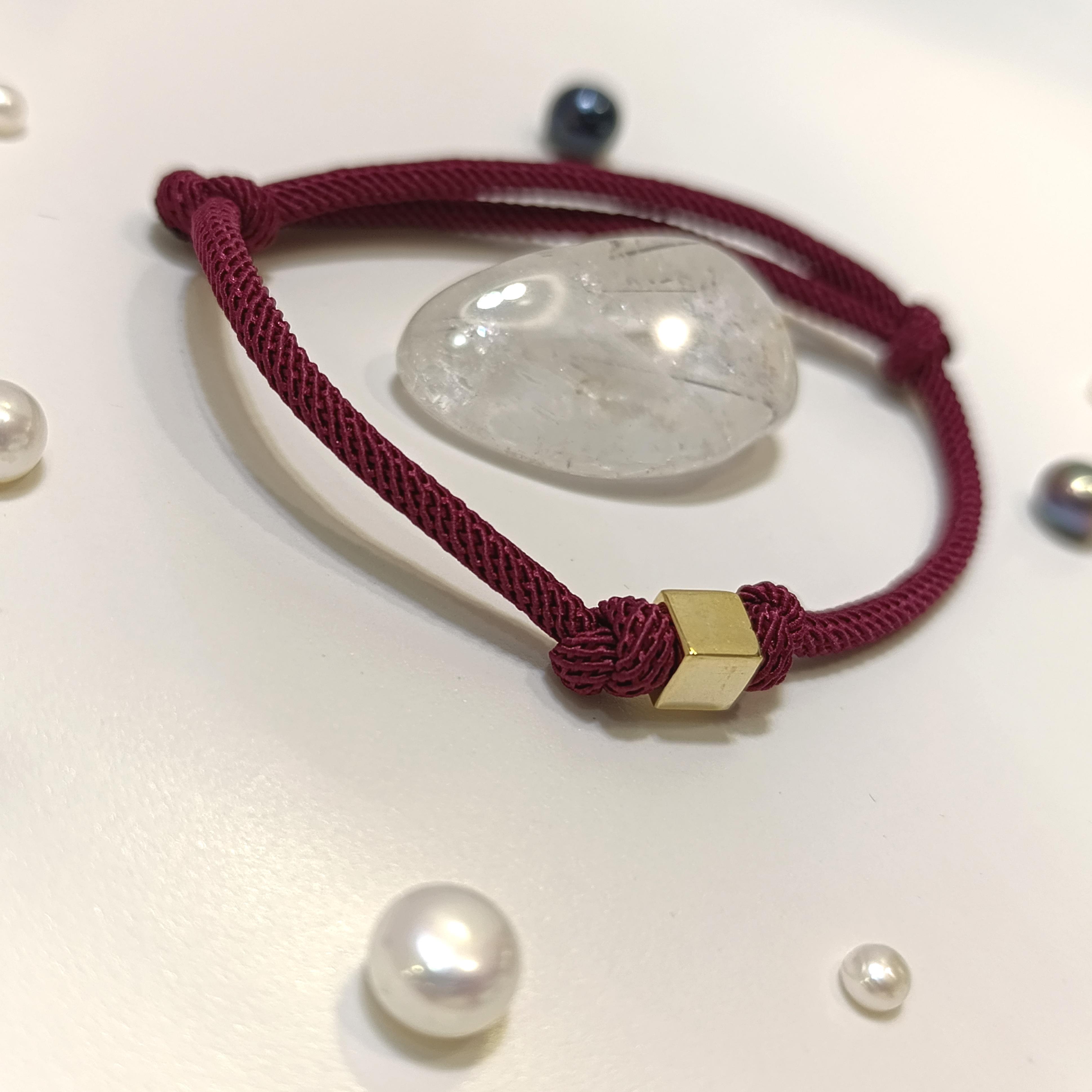 Bordo Küp Bileklik Künye 14 Ayar Altın HD VİDEOLU