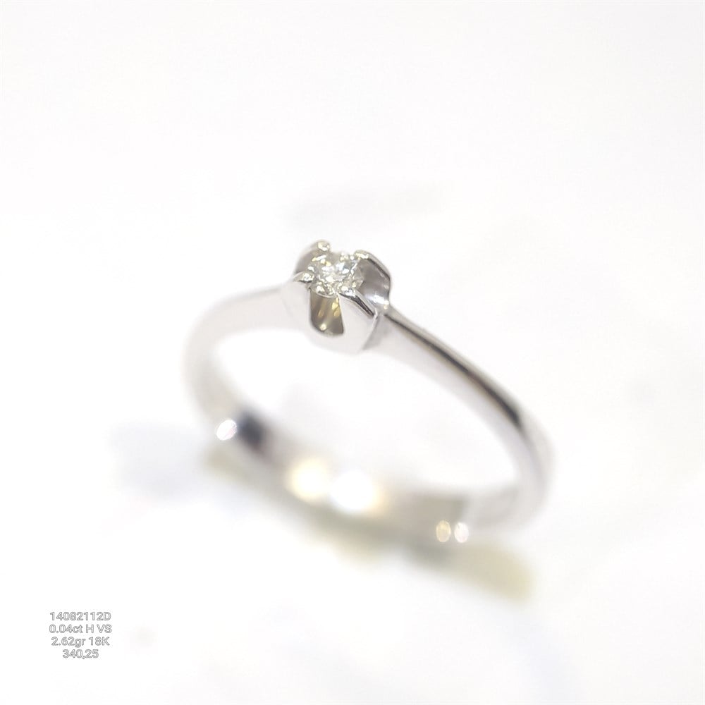 0.04ct H VS Pırlanta Tek TAş Yüzük 18 Ayar Altın