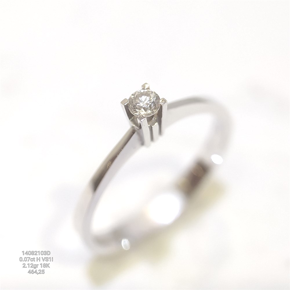 0.07ct H VS Pırlanta Tek TAş Yüzük 18 Ayar Altın