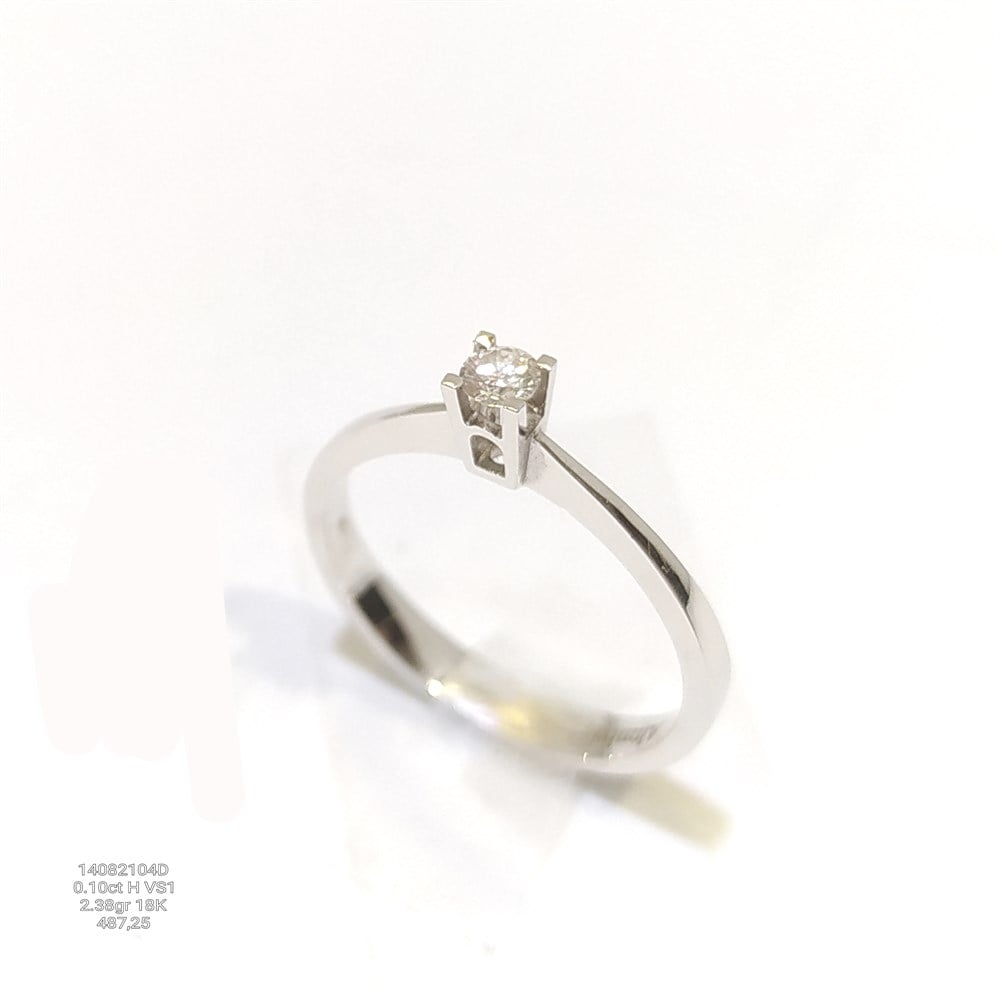 0.10ct H VS1 Pırlanta Tek TAş Yüzük 18 Ayar Altın