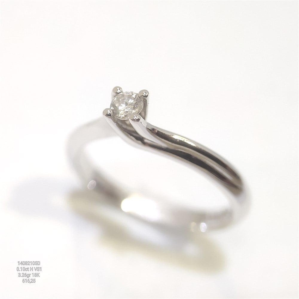 0.10ct H VS1 Pırlanta Tek TAş Yüzük 18 Ayar Altın