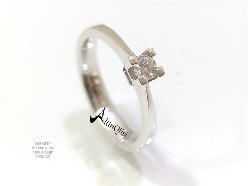 0.16ct G VS1 Pırlanta Tek TAş Yüzük 18 ayar Altın