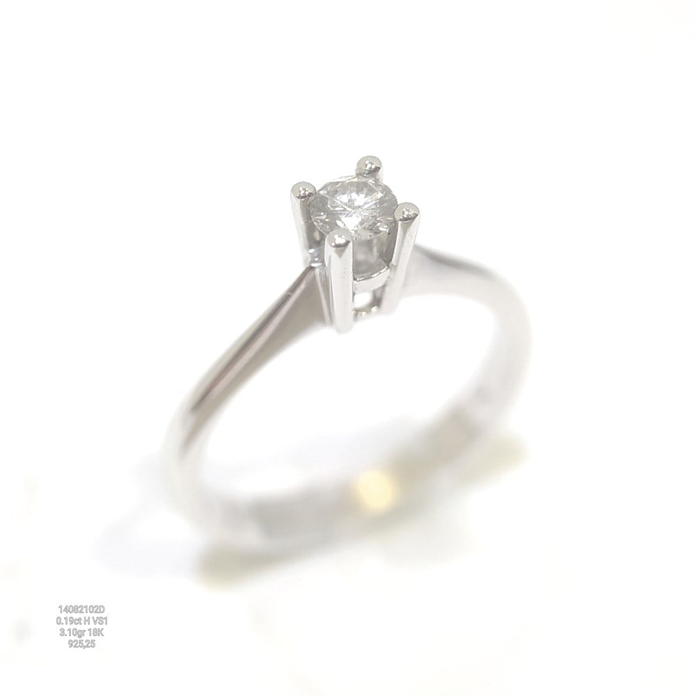 0.19ct H VSa Pırlanta Tek TAş Yüzük 18 Ayar Altın