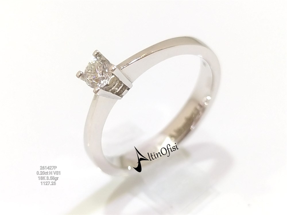 0.20ct H VS1 Pırlanta Tek TAş Yüzük 18 ayar Altın