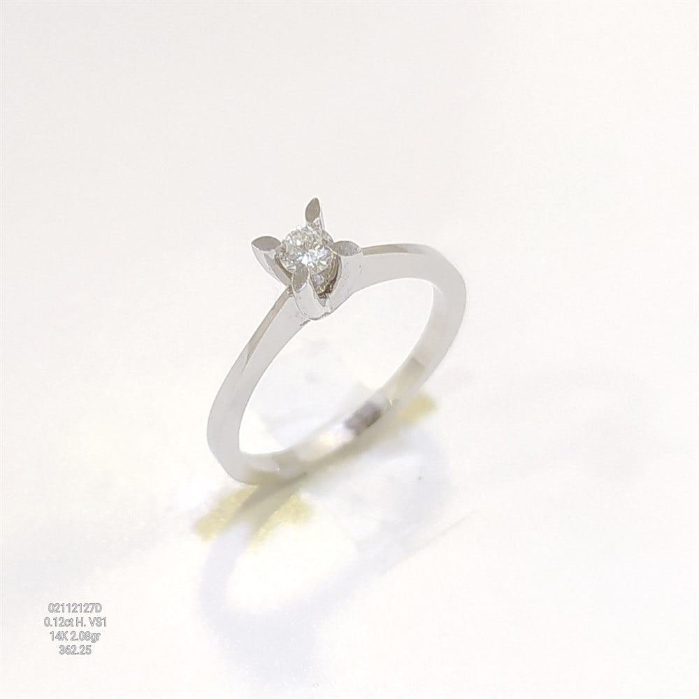 0.12ct H Color Pırlanta Tek TAş Yüzük 14 Ayar Altın