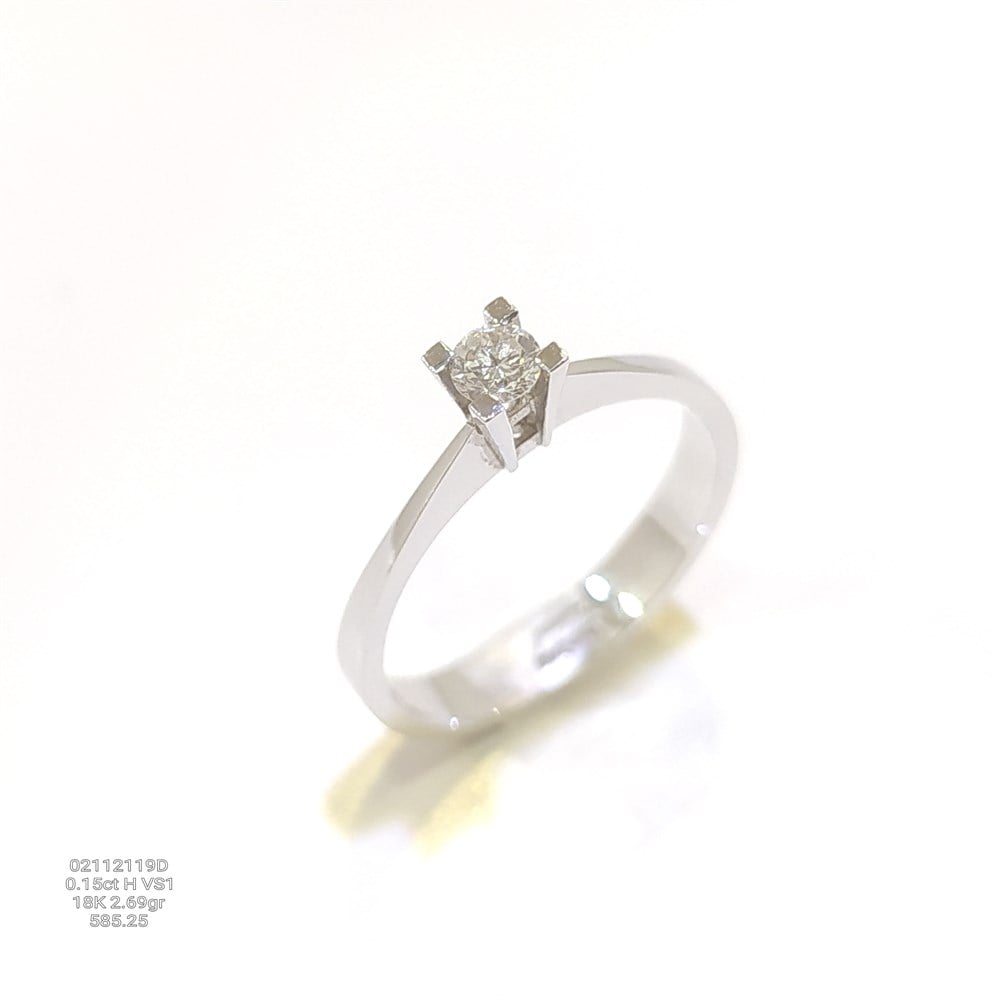 0.15ct H Color Pırlanta Tek TAş Yüzük 18 Ayar Altın