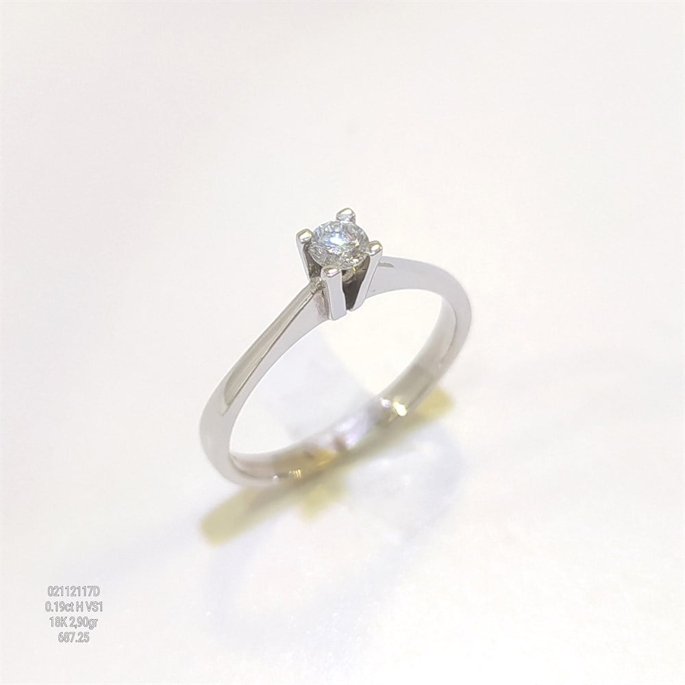 0.19ct H Color Pırlanta Tek TAş Yüzük 18 Ayar Altın